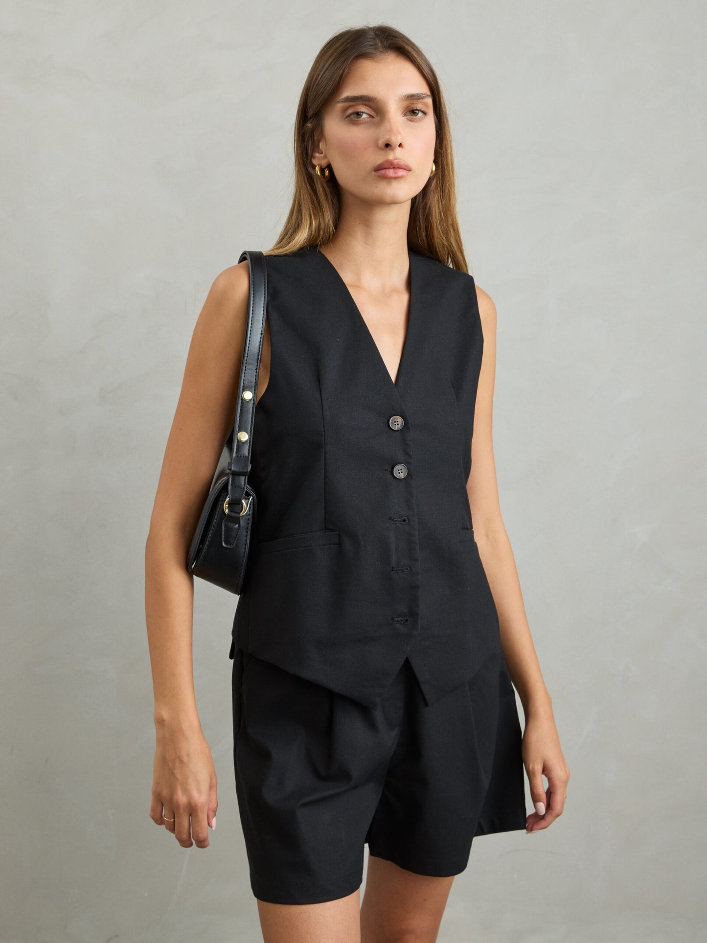 מכנסיים קצרים מחוייטים לני | שחור