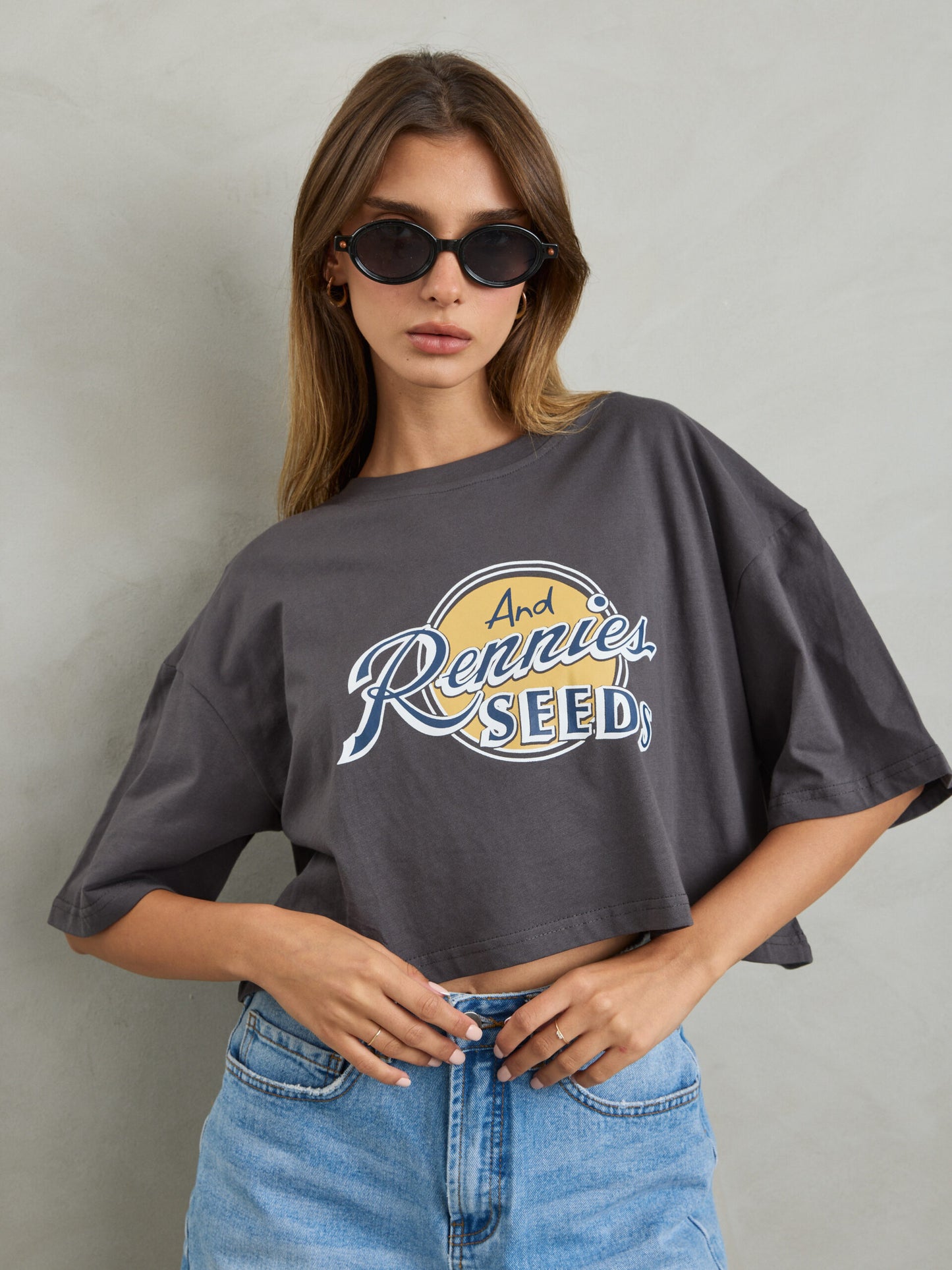 קרופ הדפס  | אפור