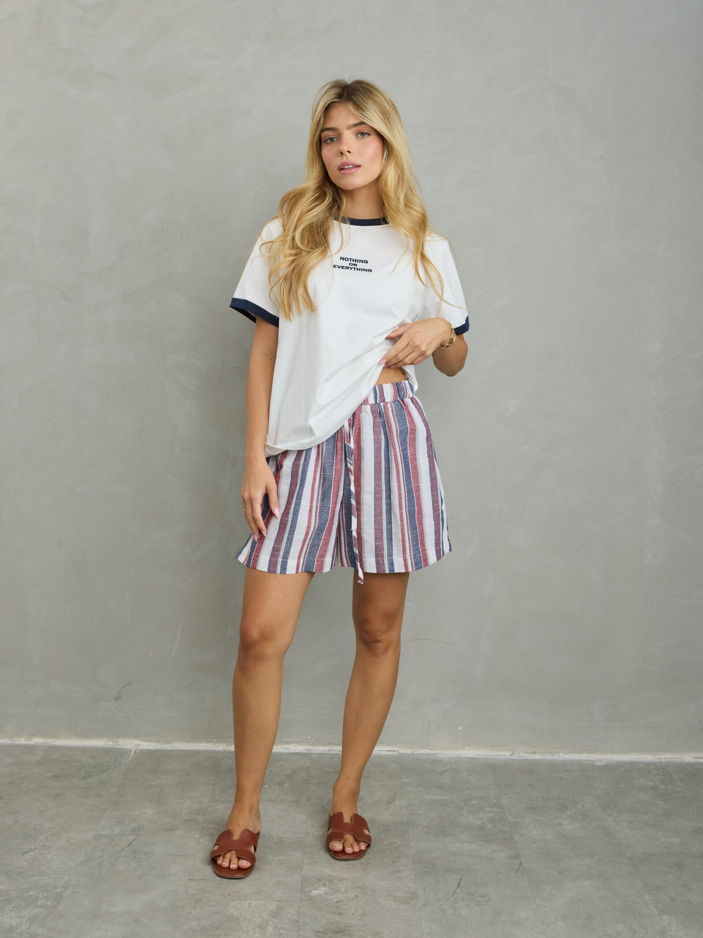 מכנסי פשתן אוטן | בורדו