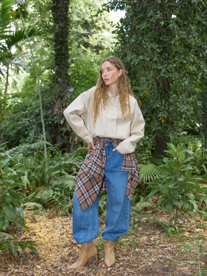 ג'קט דמוי עור בונו | בז'