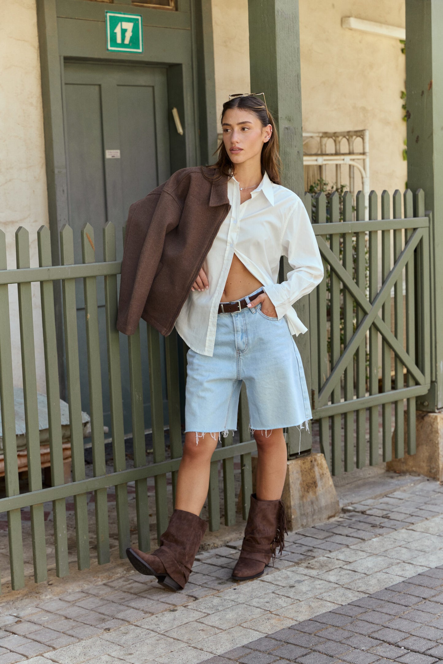 חולצה מכופתרת לונה | לבן