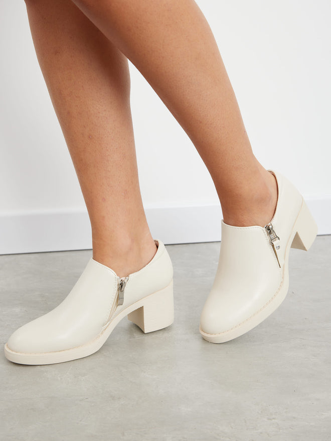 נעלי אוקספורד דמוי עור עם עקב