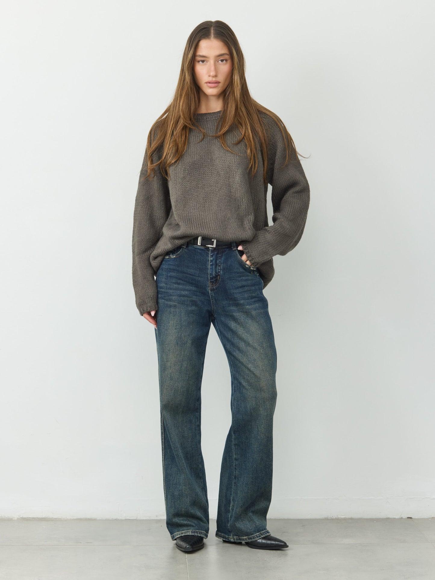 סוודר אלכס | אפור כהה