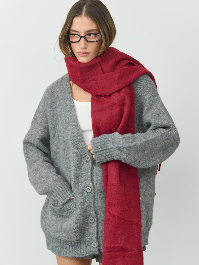 צעיף צמר | בורדו