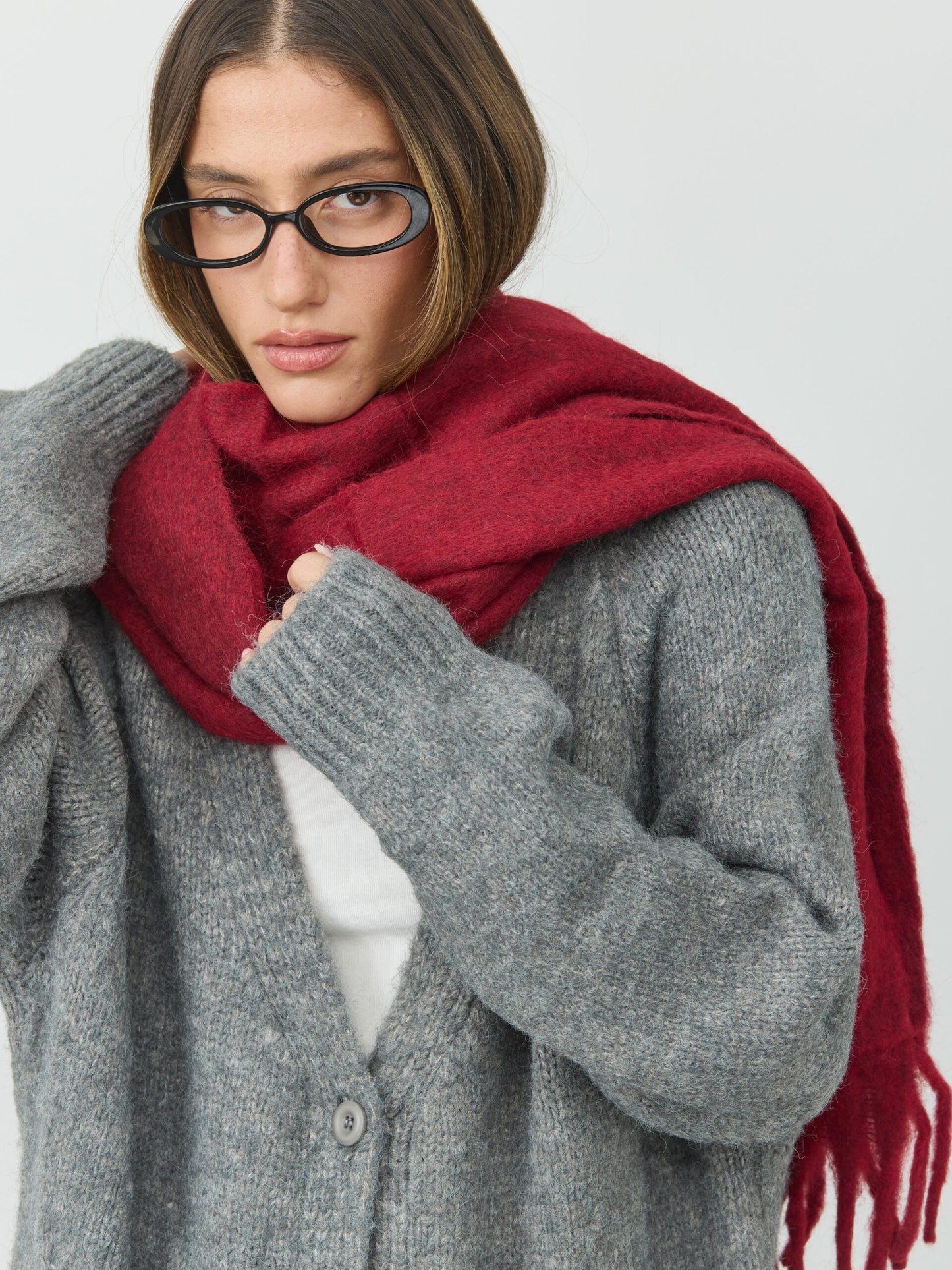 צעיף צמר | בורדו