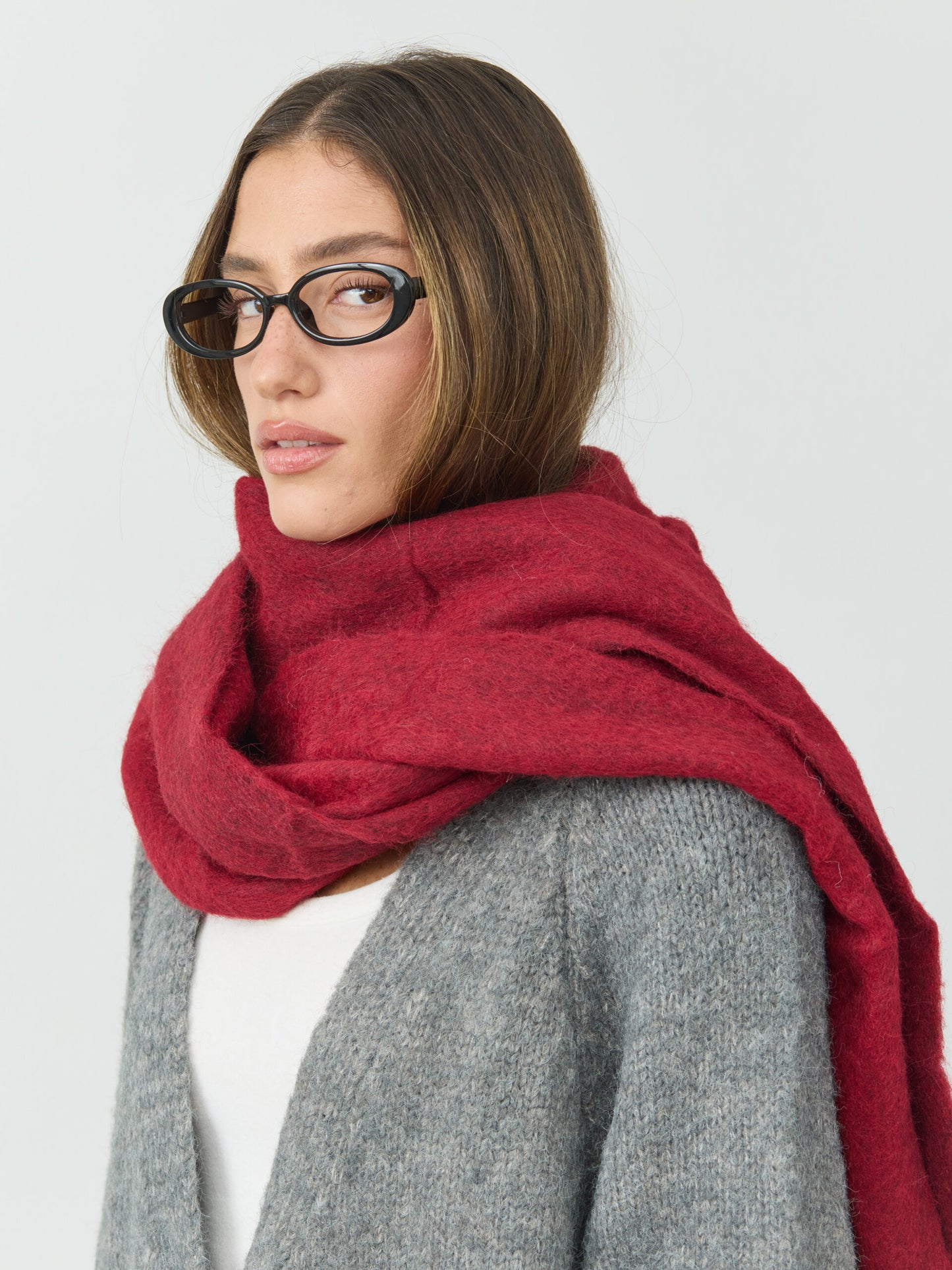 צעיף צמר | בורדו