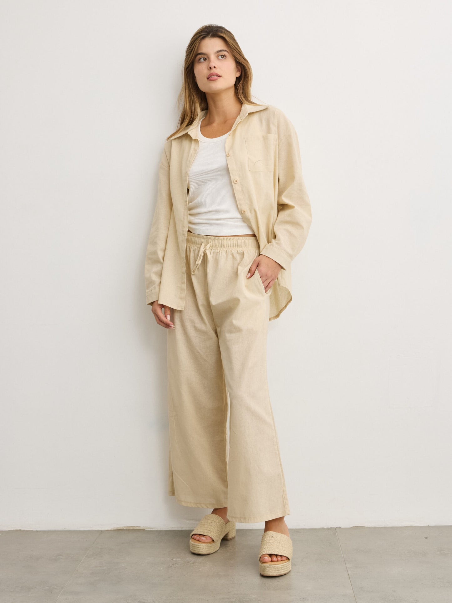 כפכפי פלטפורמה קש איביזה | בז'