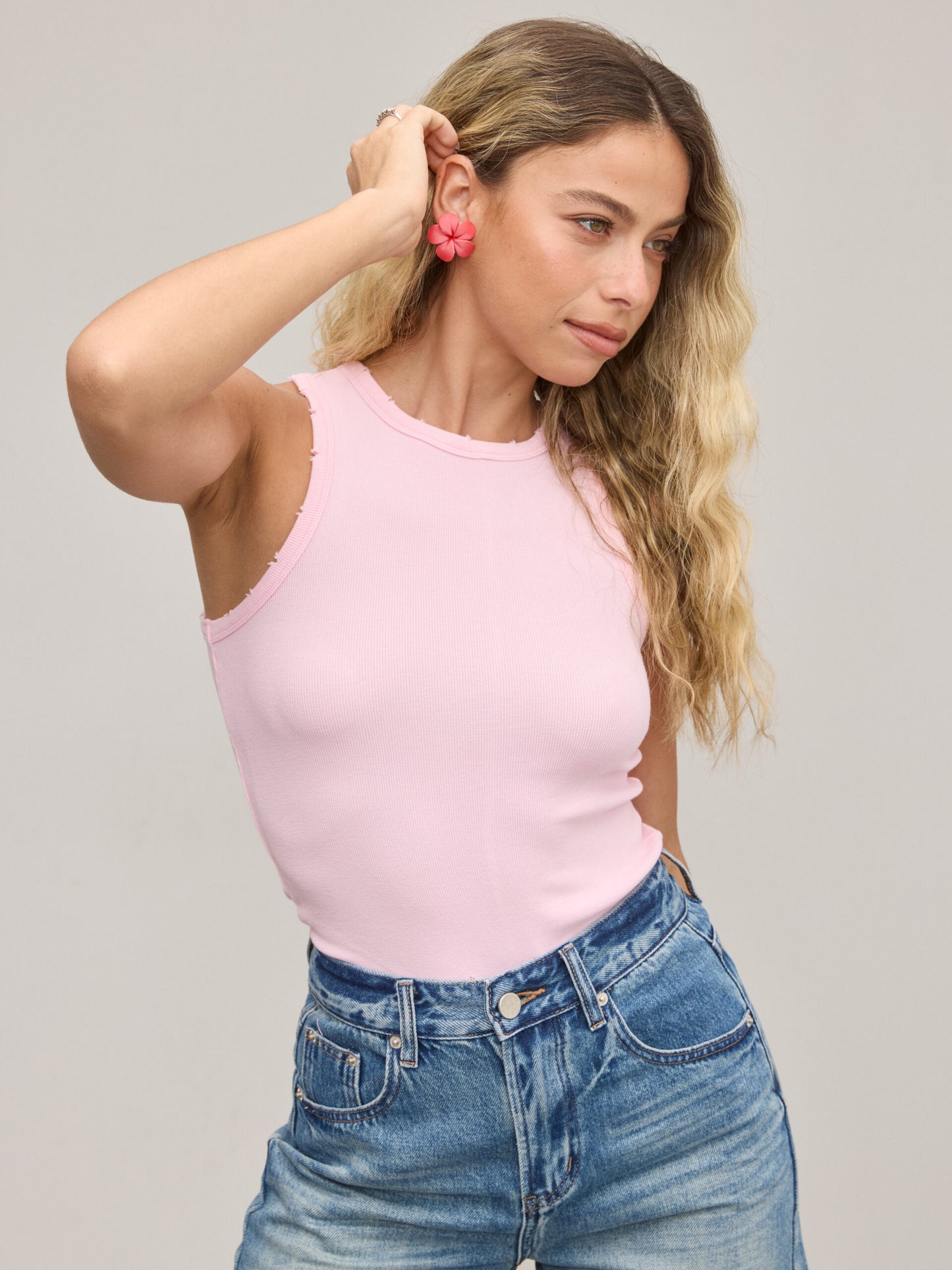 גופיית בייסיק מולי | ורוד