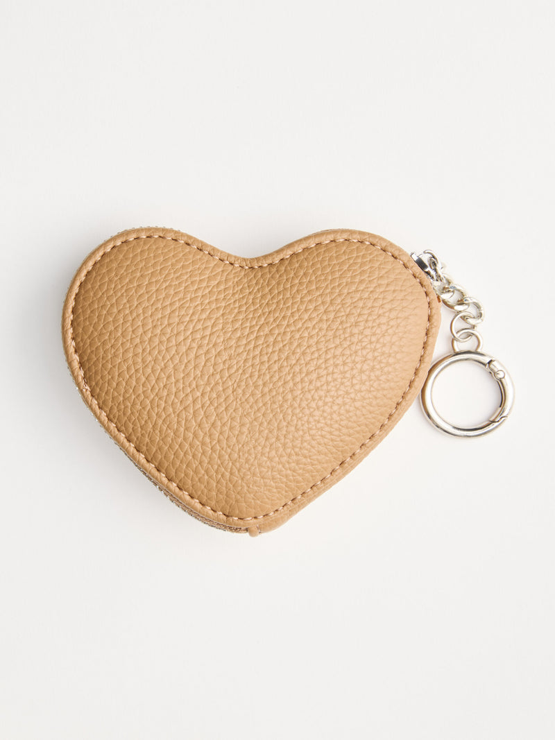 ארנק מחזיק מפתחות בצורת לב | חום