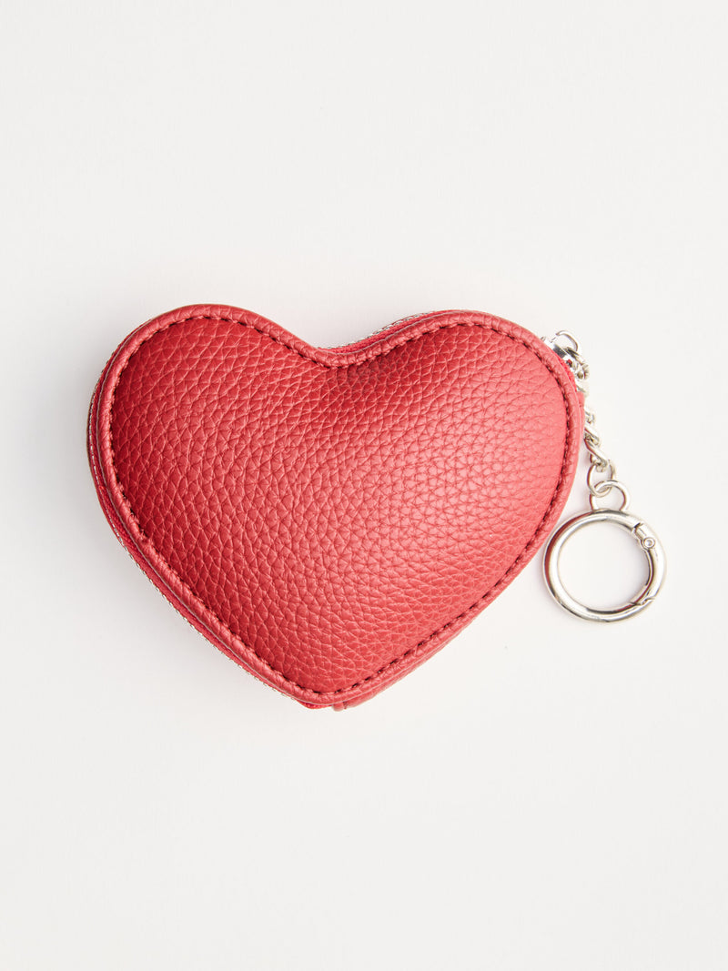 ארנק מחזיק מפתחות בצורת לב | בורדו