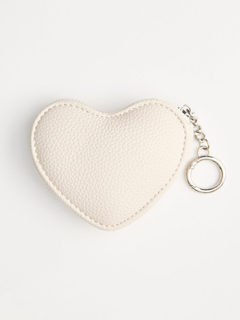 ארנק מחזיק מפתחות בצורת לב | לבן