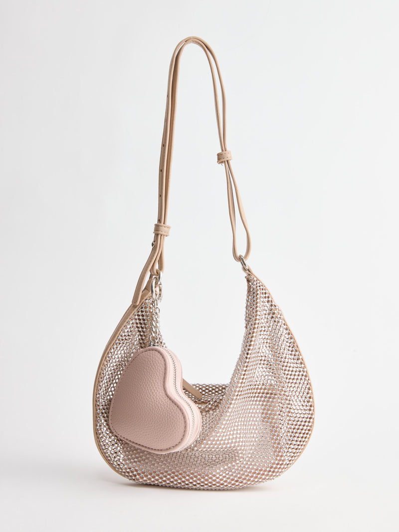 ארנק מחזיק מפתחות בצורת לב | ורוד