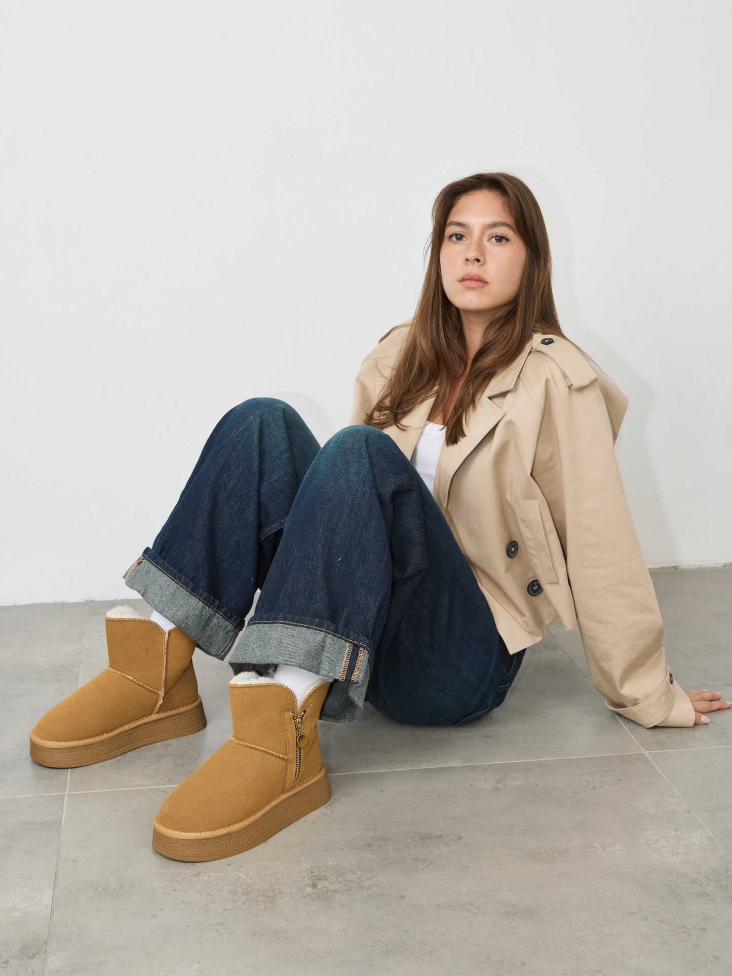 מגפוני פרווה רוכסן ספארק | קאמל