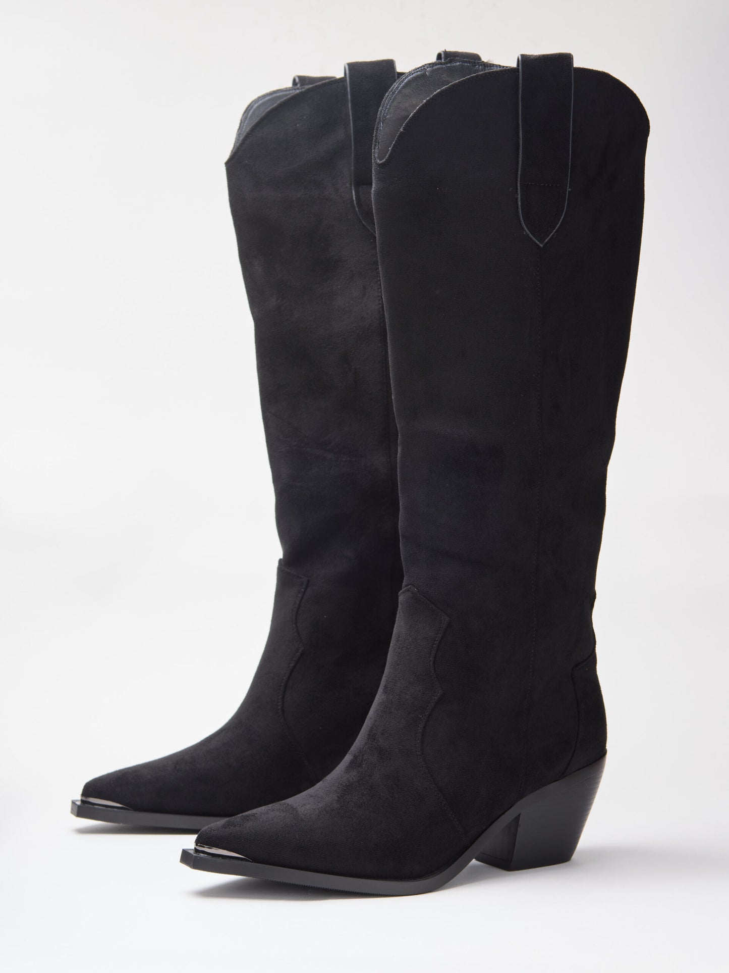 מגפי בוקרים דמוי זמש קרוליין | שחור