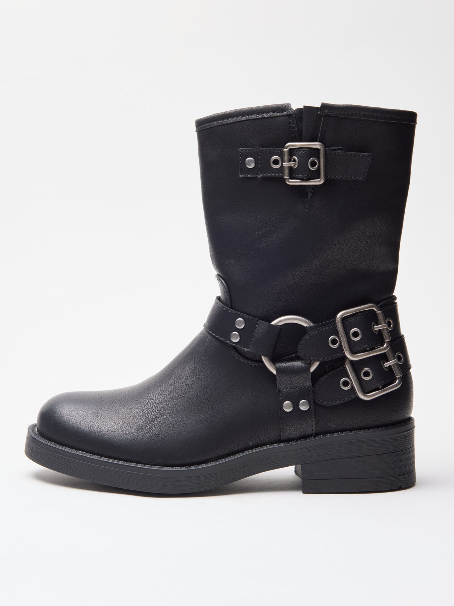 מגפי קולר אבזם בנט | שחור