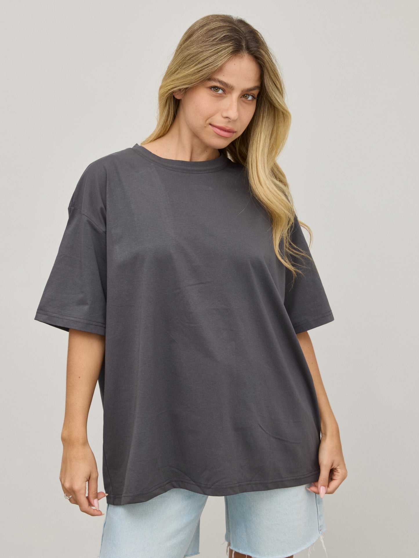 טישירט בייסיק אוברסייז נואלי | אפור