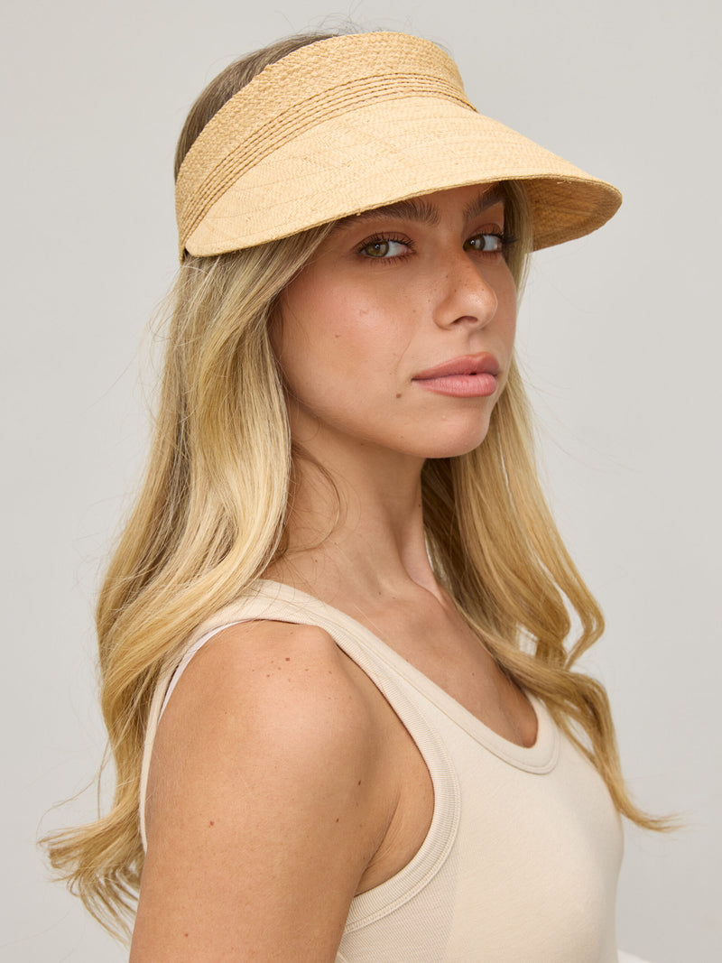 כובע מצחייה קש פרל | בז'