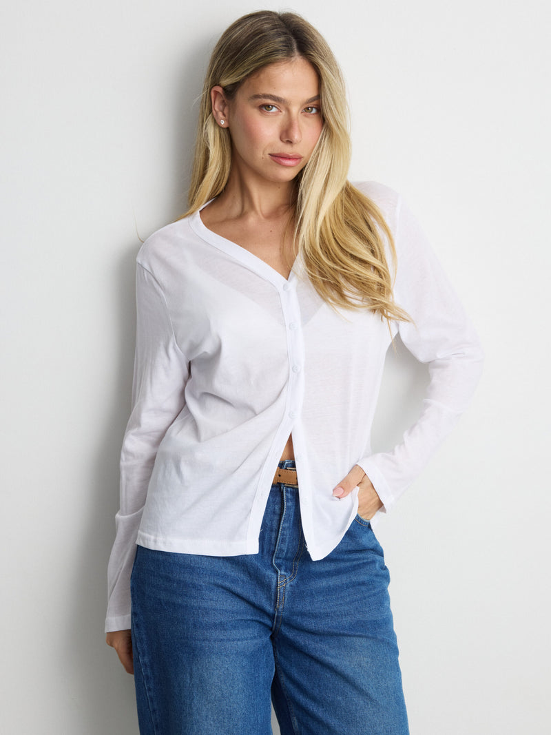 מכופתרת טריקו טולי | לבן