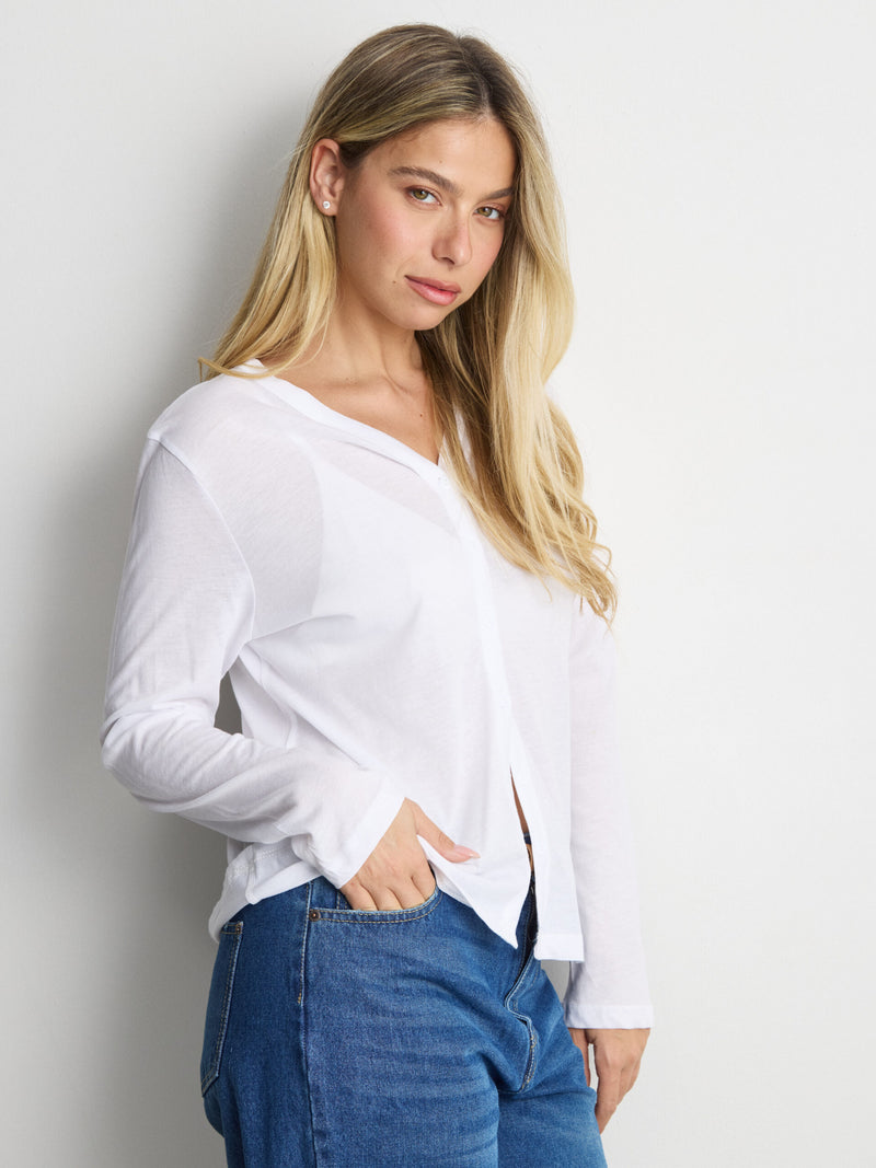 מכופתרת טריקו טולי | לבן