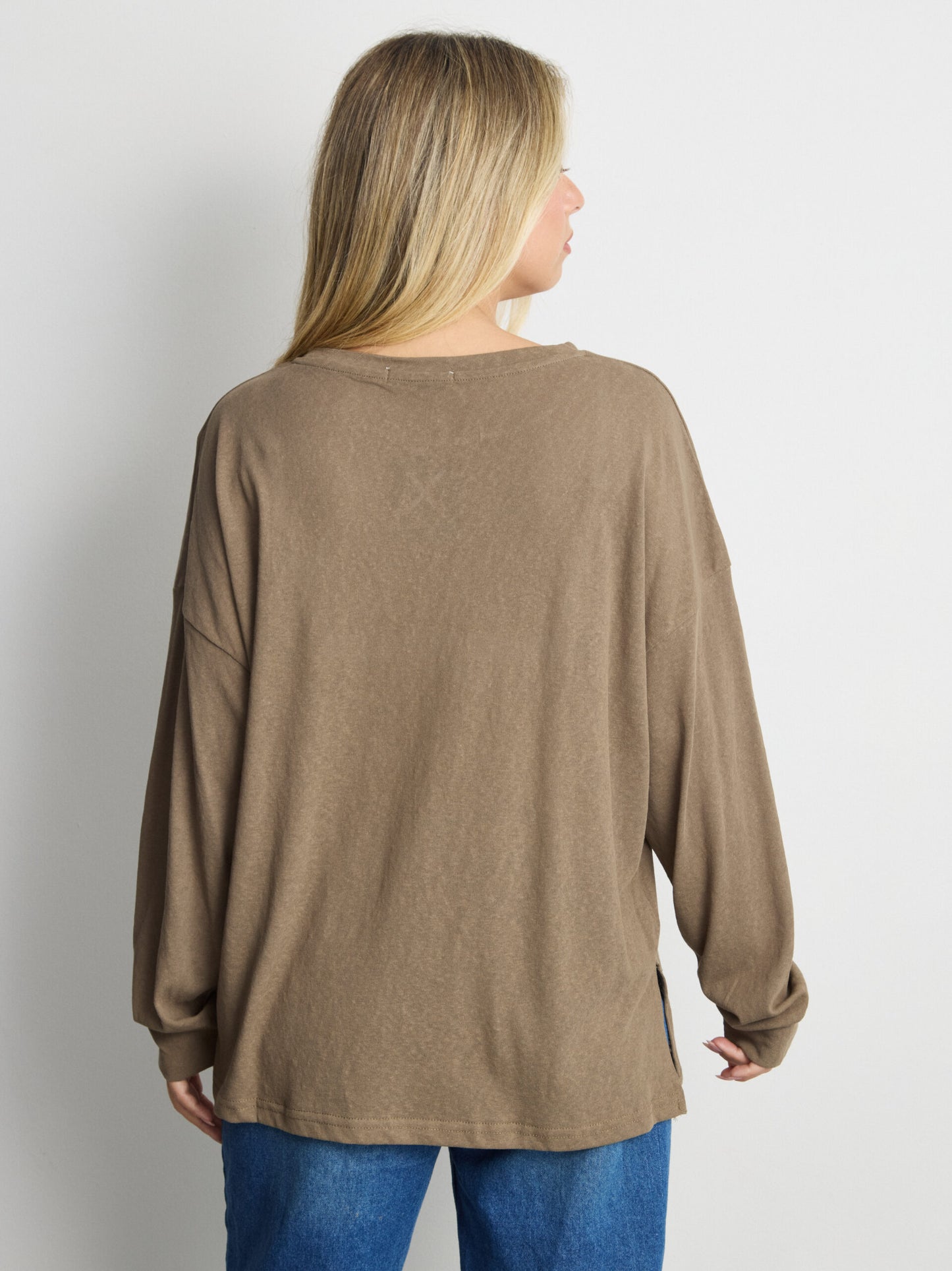 טישירט שרוול ארוך אוברסייז פגי | ירוק