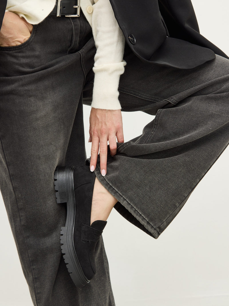 מוקסין דמוי זמש גיטה | שחור