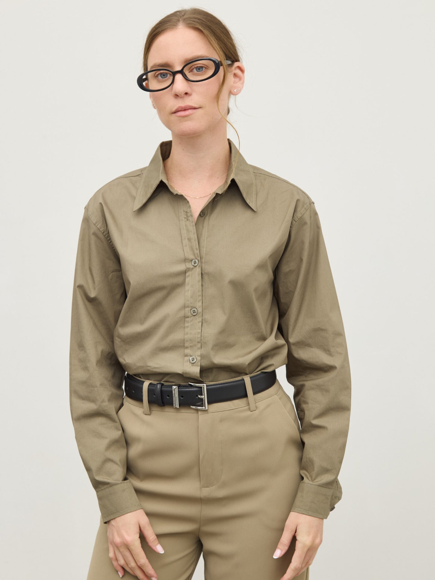 חולצה מכופתרת לונה | ירוק