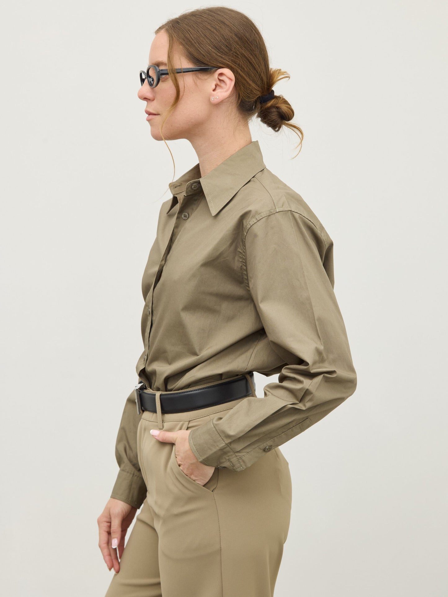 חולצה מכופתרת לונה | ירוק