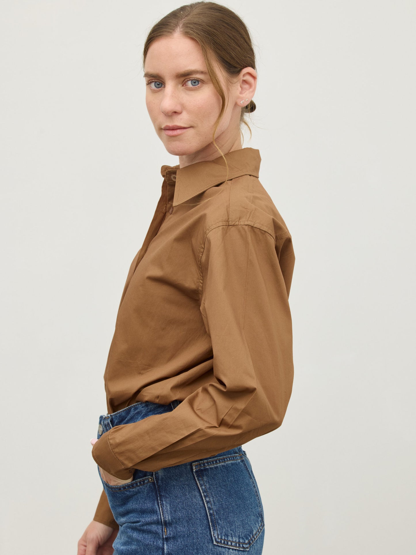 חולצה מכופתרת לונה | חאקי