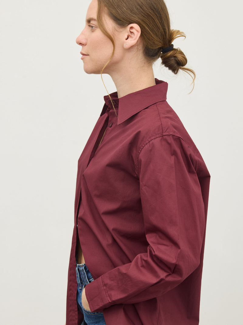 חולצה מכופתרת לונה | בורדו