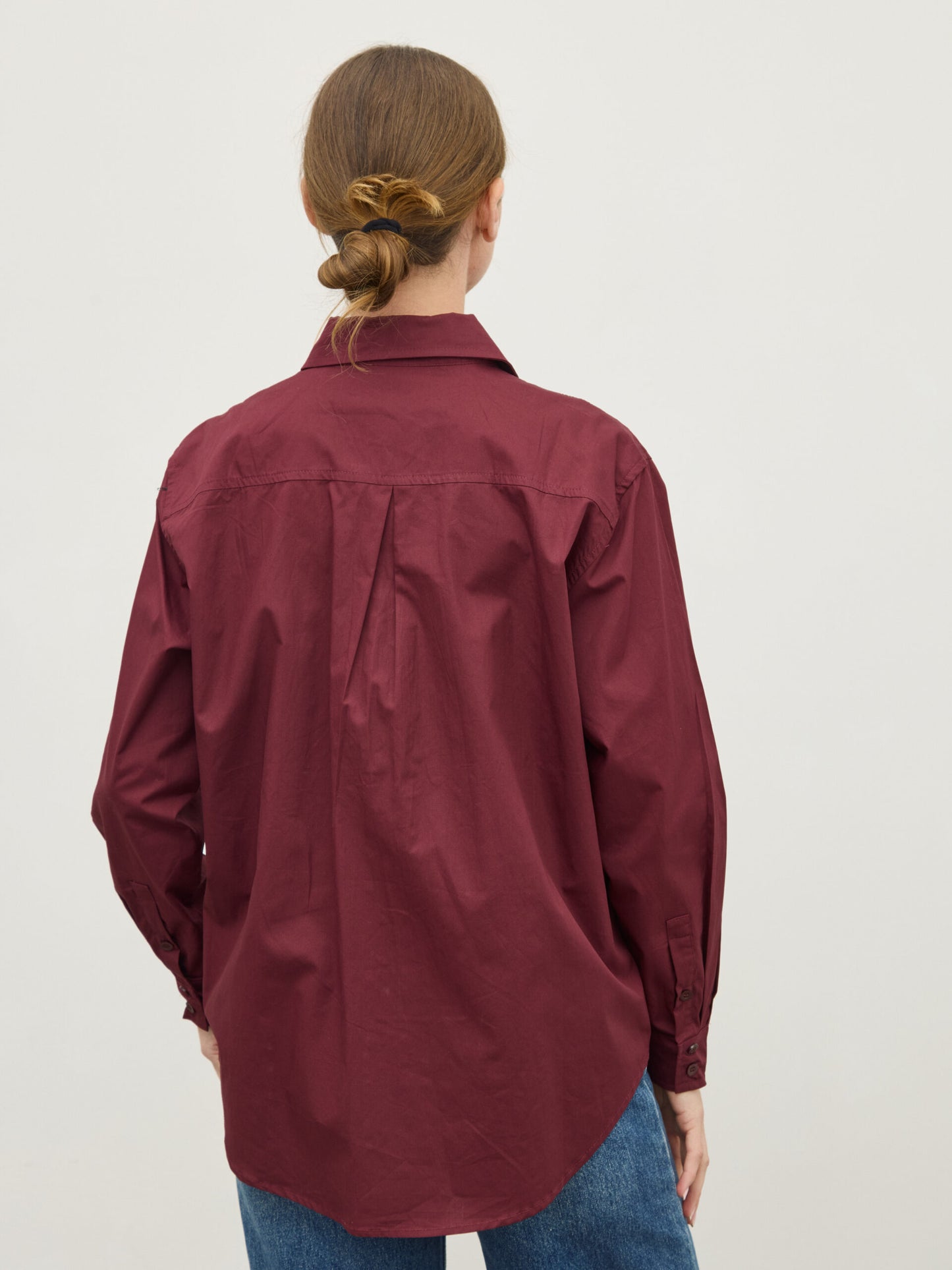 חולצה מכופתרת לונה | בורדו