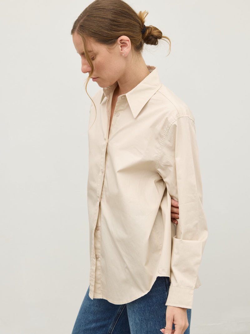 חולצה מכופתרת לונה | בז'