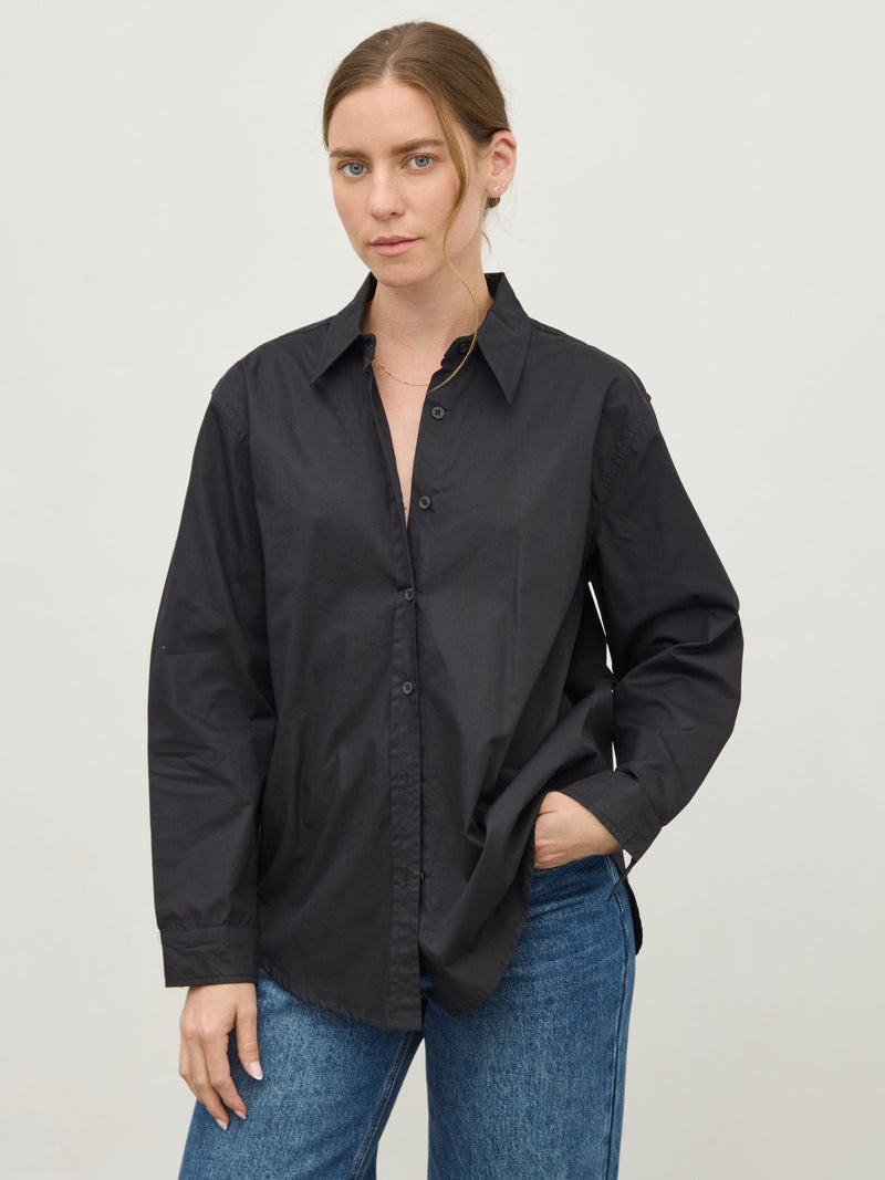 חולצה מכופתרת לונה | שחור