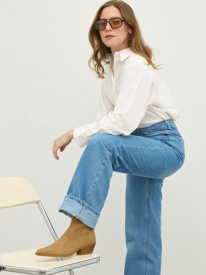 מגפוני בוקרים דמוי זמש בנזי | חאקי