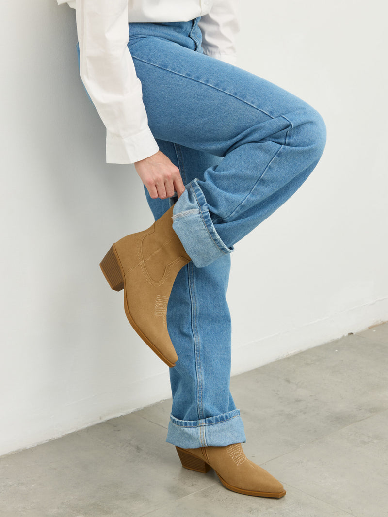 מגפוני בוקרים דמוי זמש בנזי | חאקי