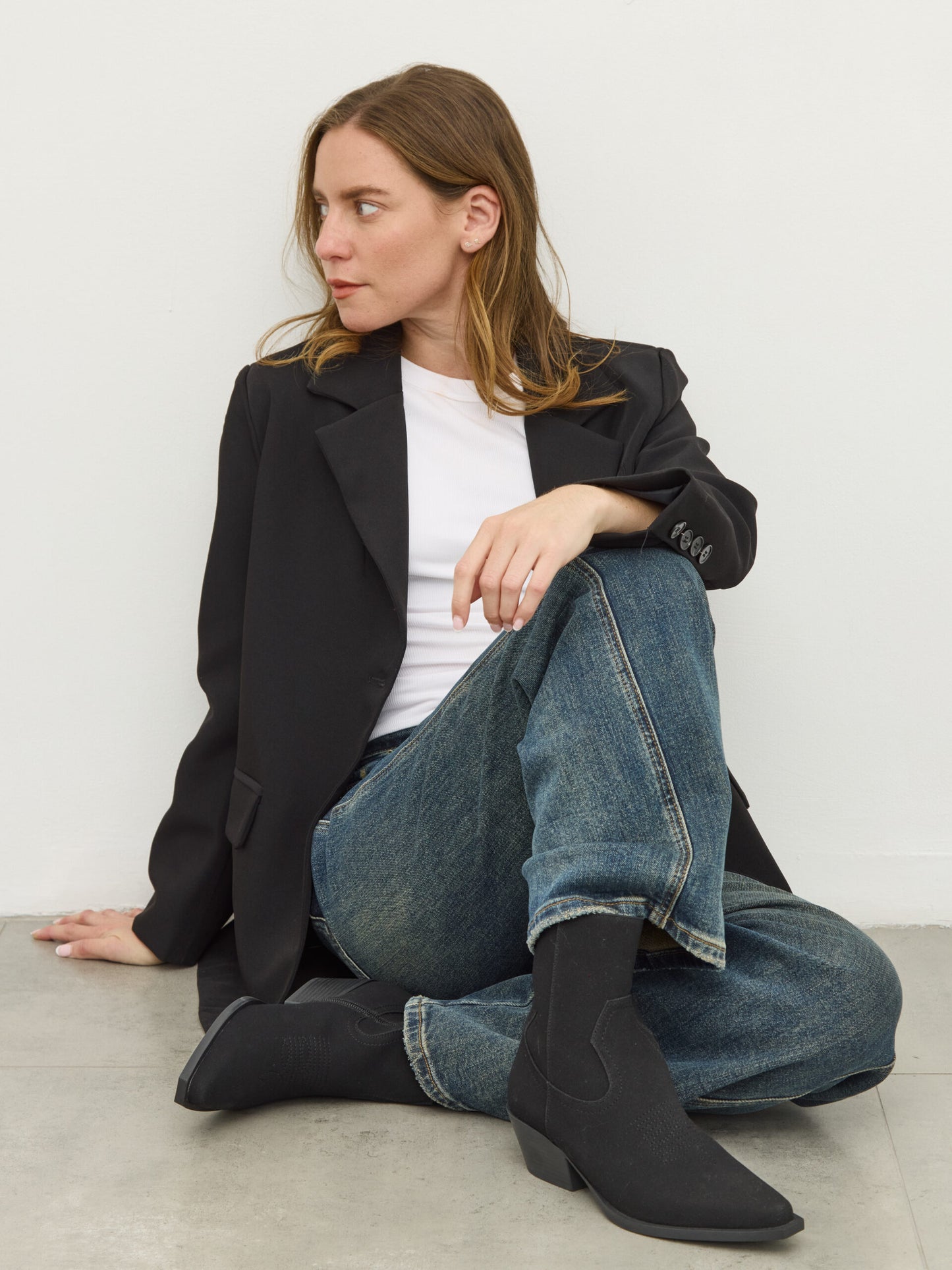 מגפוני בוקרים דמוי זמש בנזי | שחור