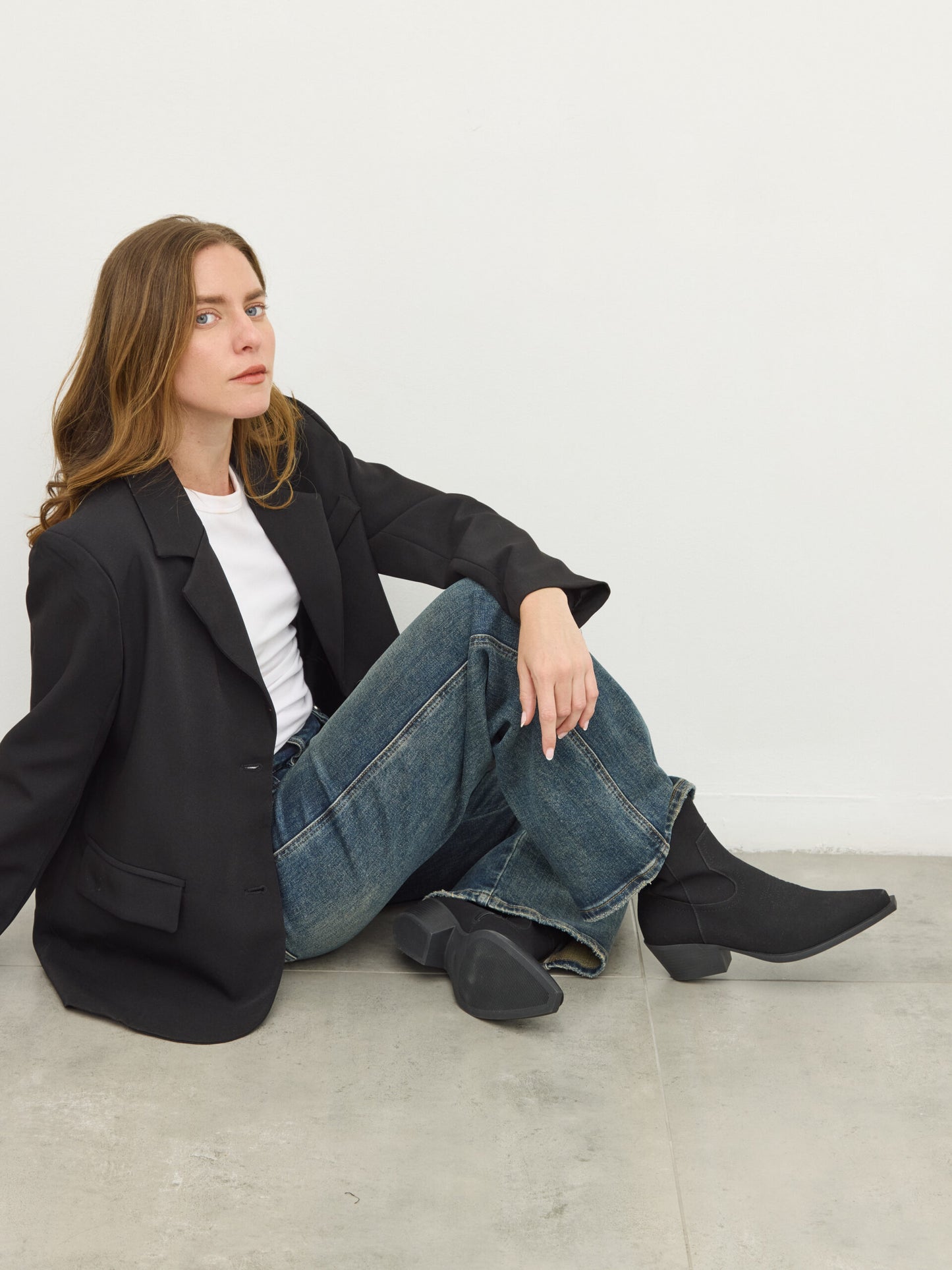 מגפוני בוקרים דמוי זמש בנזי | שחור