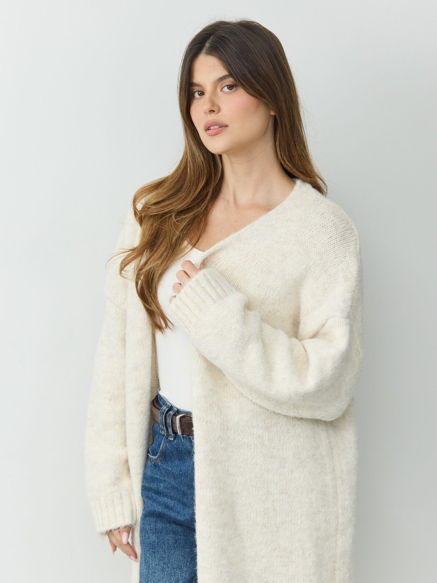 קרדיגן ארוך  מילה | בז'