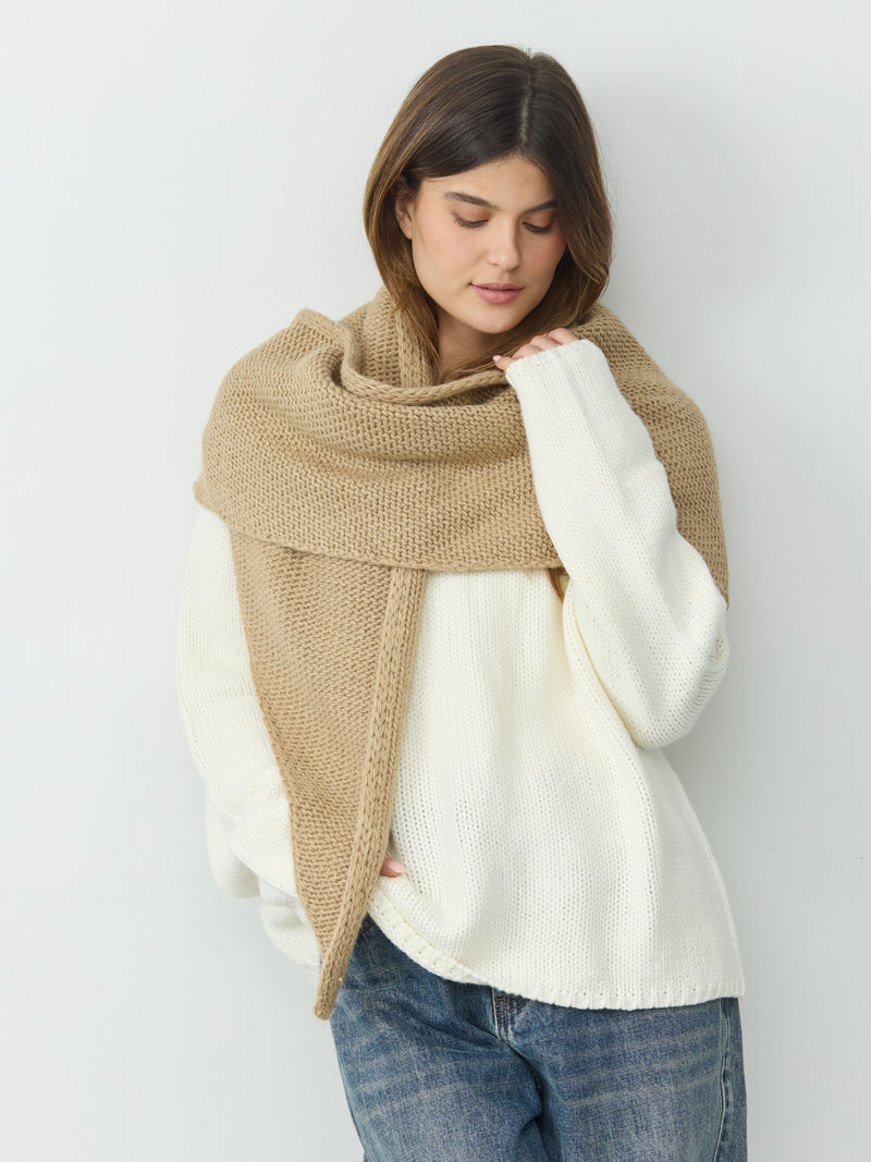 צעיף סרוג משולש | חאקי