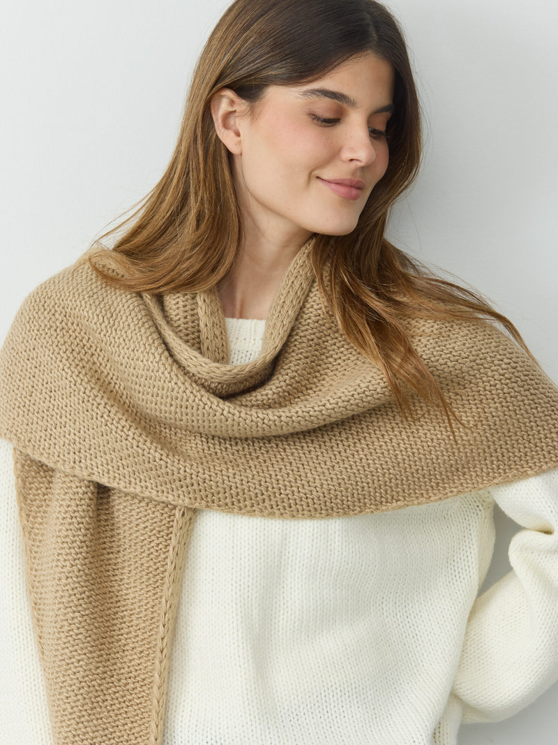 צעיף סרוג משולש | חאקי