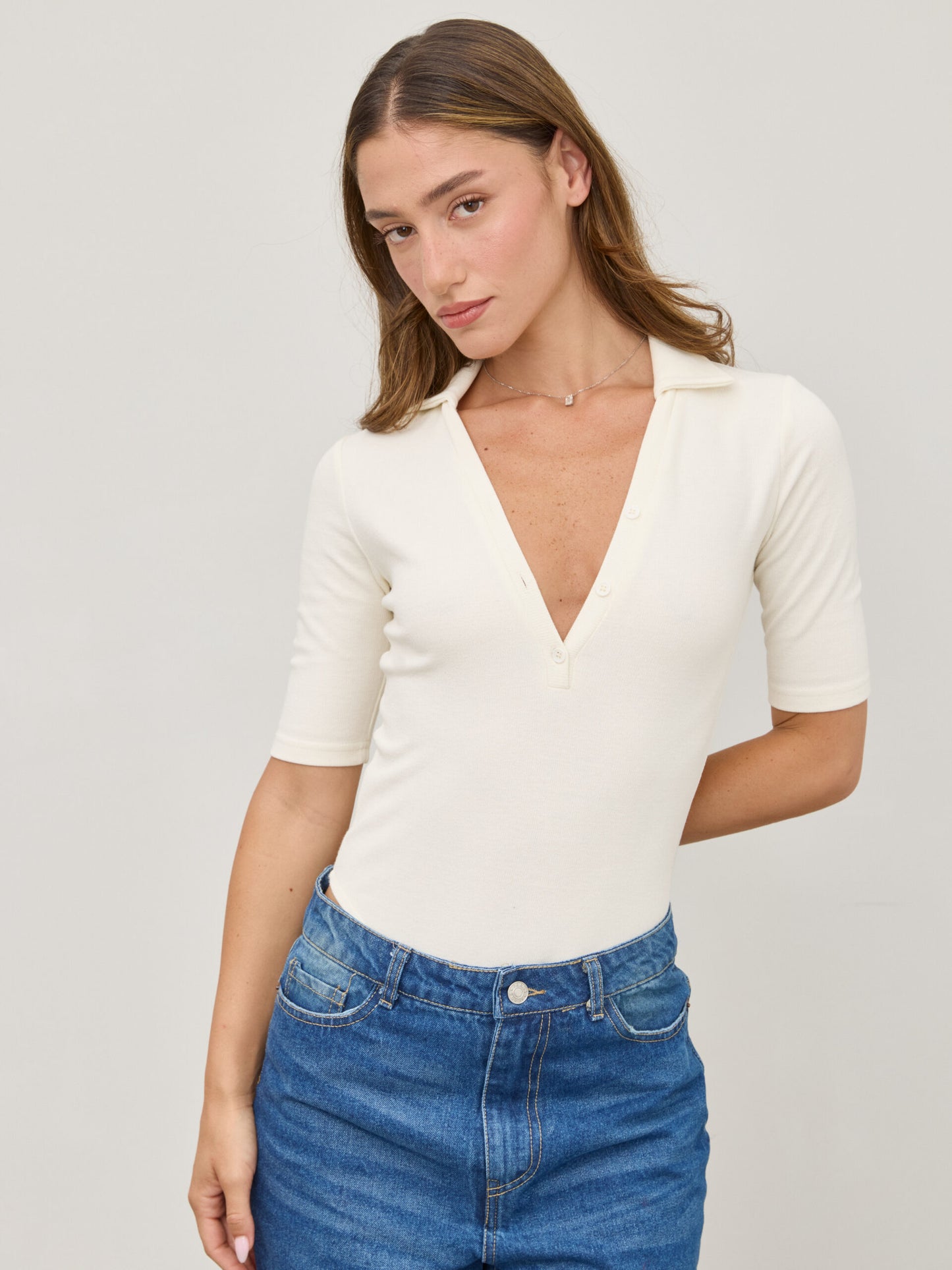 בגד גוף אלה | לבן