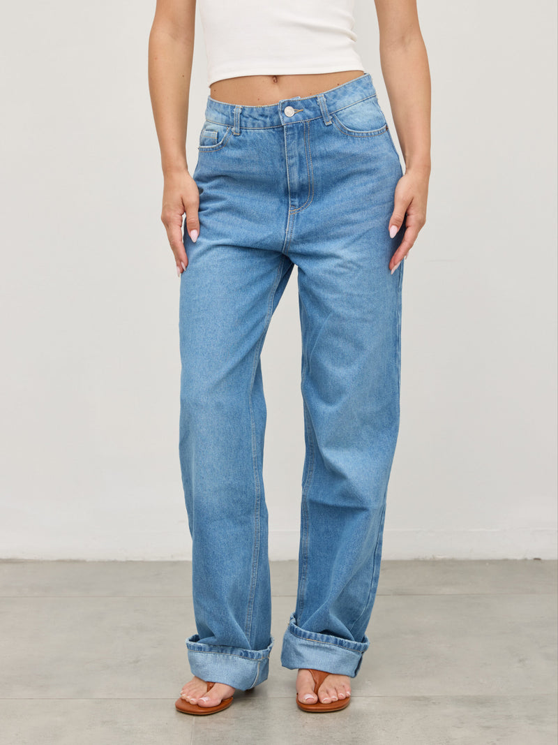 ג'ינס בגיזרה ישרה רוברט | כחול