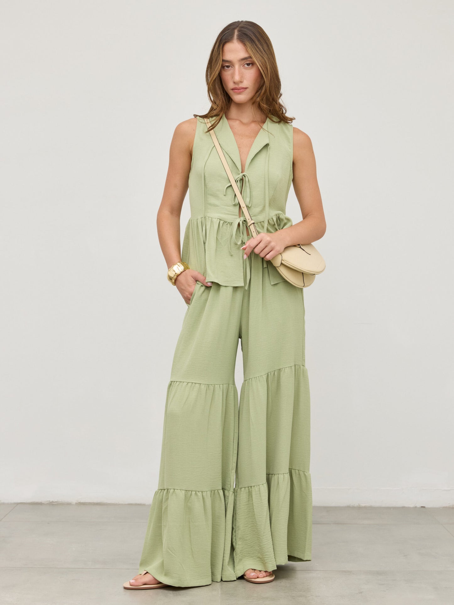 מכנסיים ארוכים לורן | ירוק