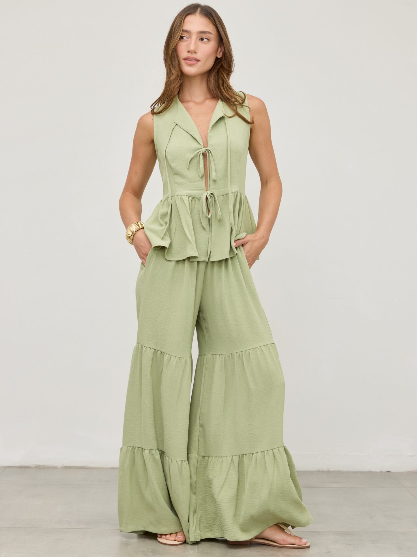 מכנסיים ארוכים לורן | ירוק