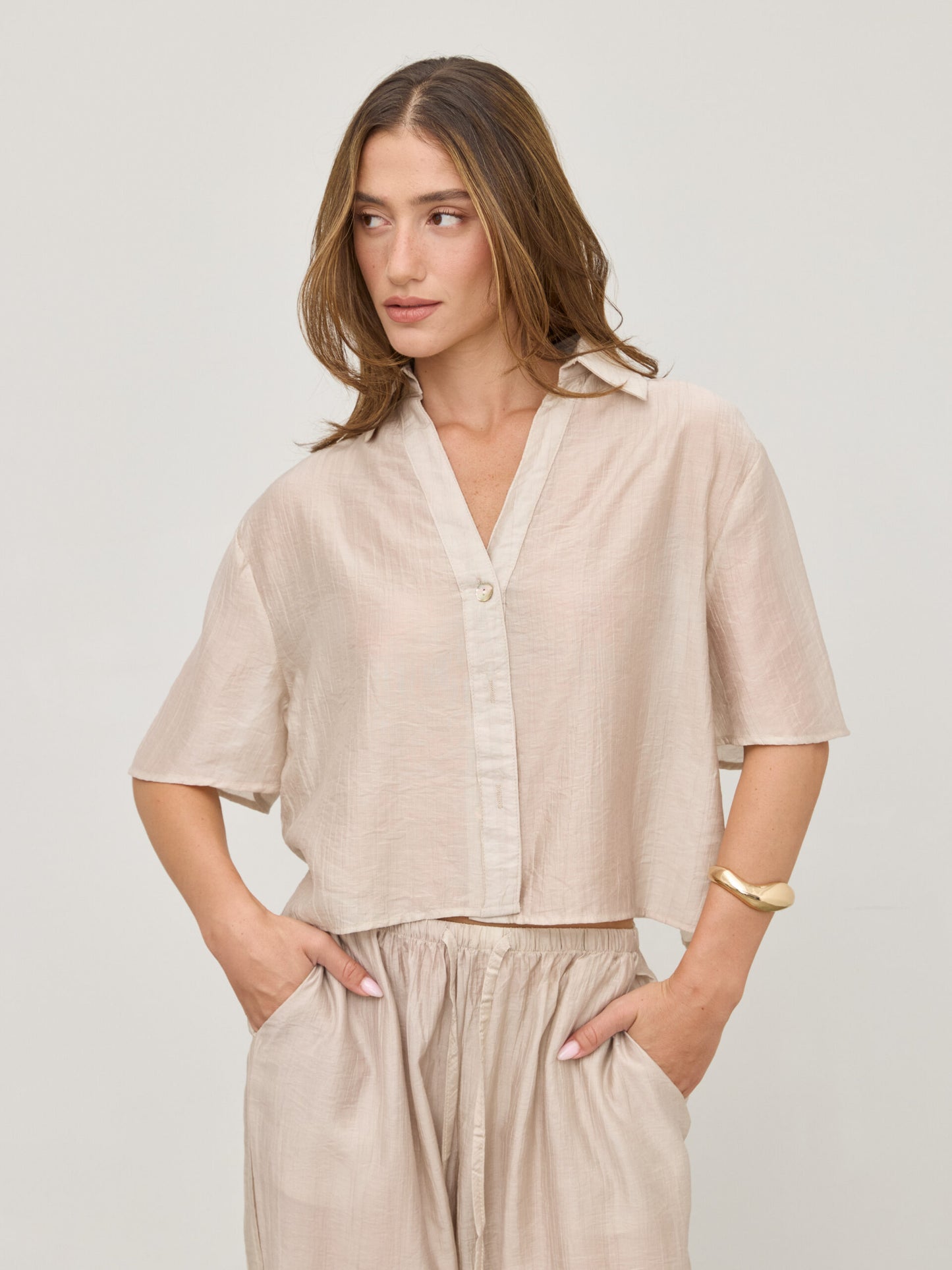 חולצה מכופתרת נואר | חאקי