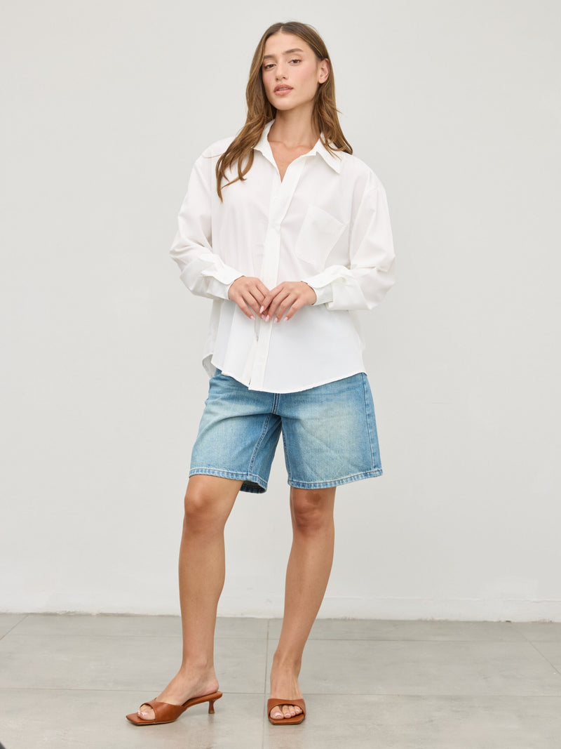 חולצה מכופתרת מקס | לבן