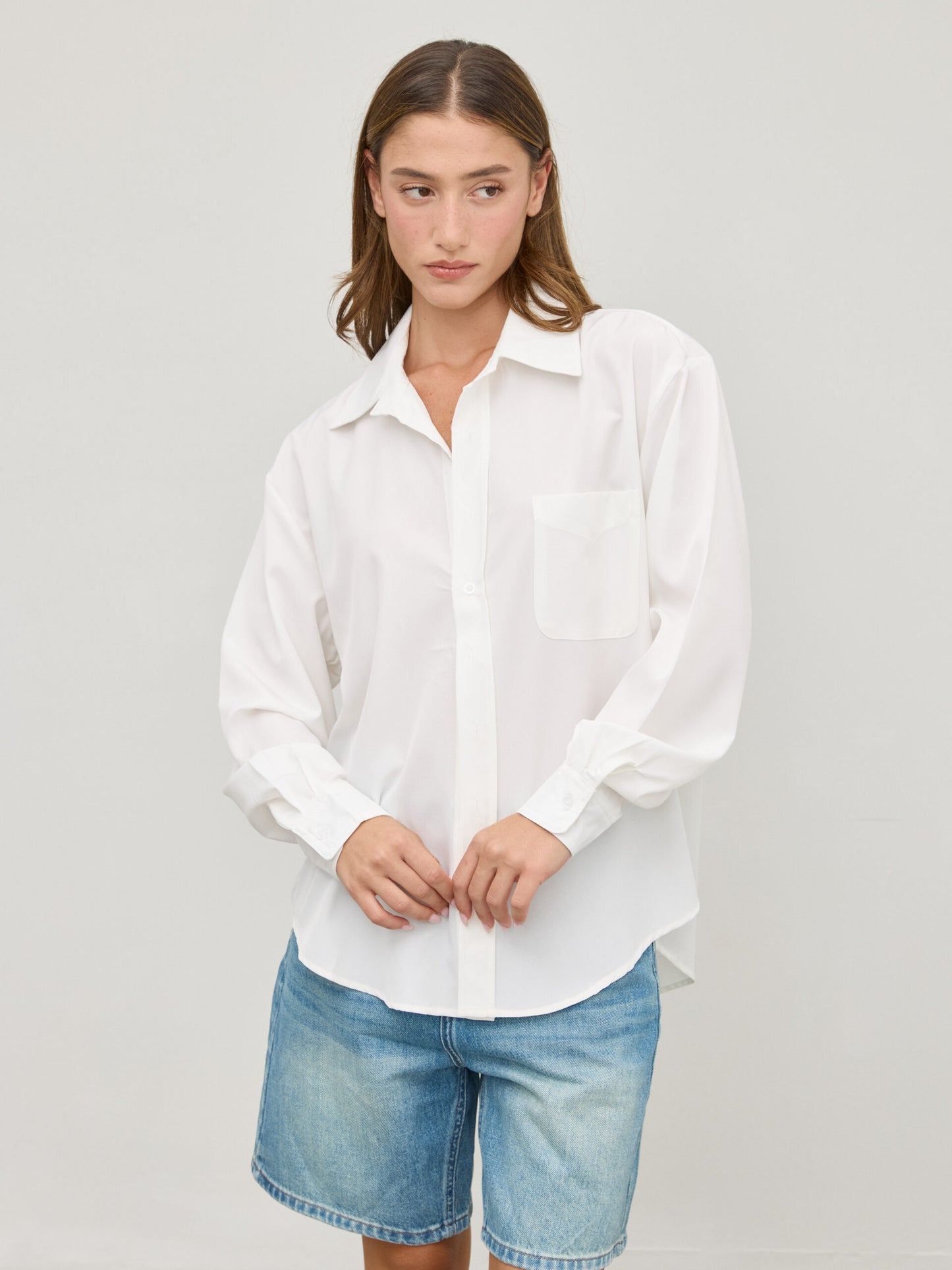 חולצה מכופתרת מקס | לבן