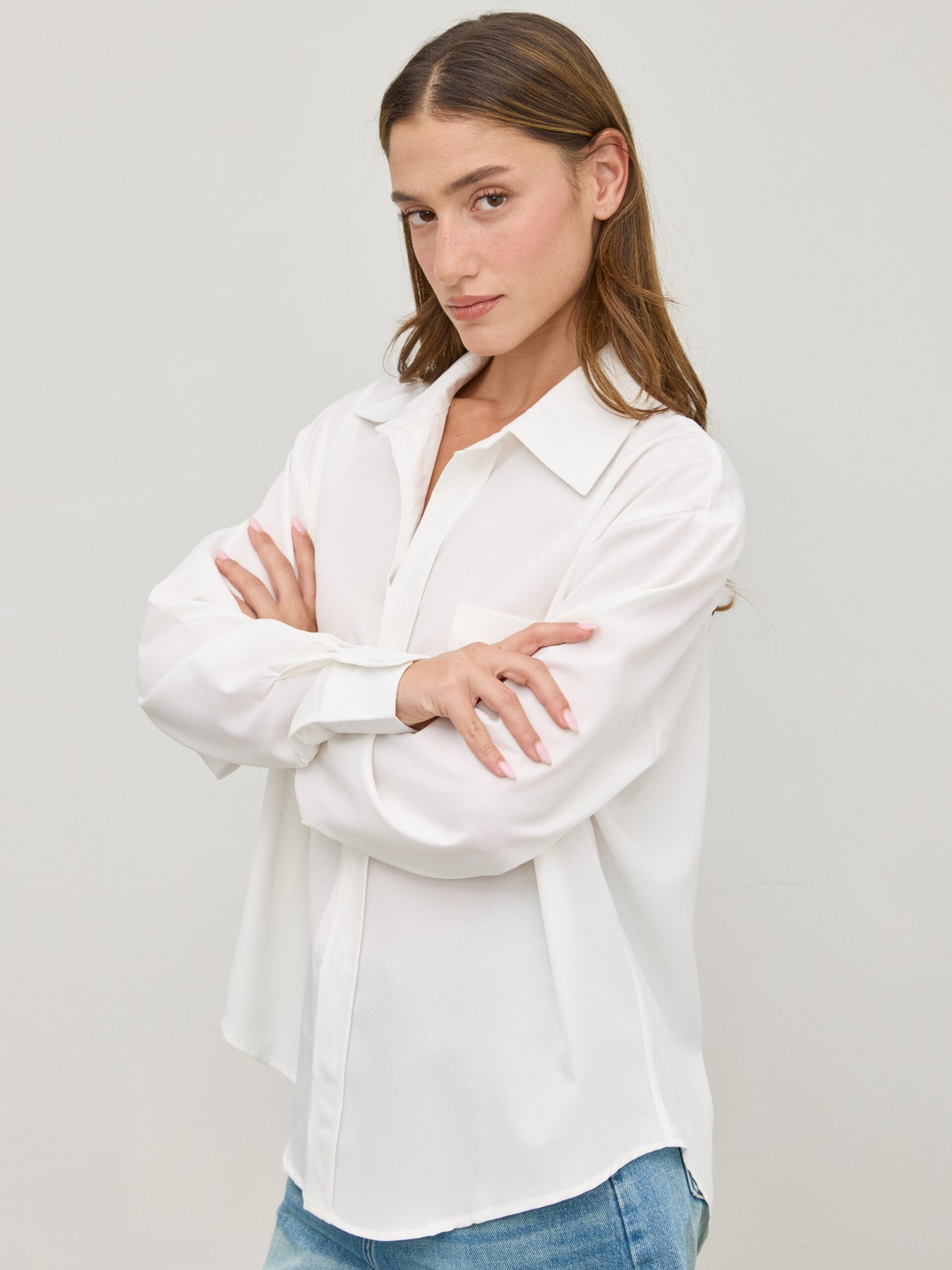 חולצה מכופתרת מקס | לבן