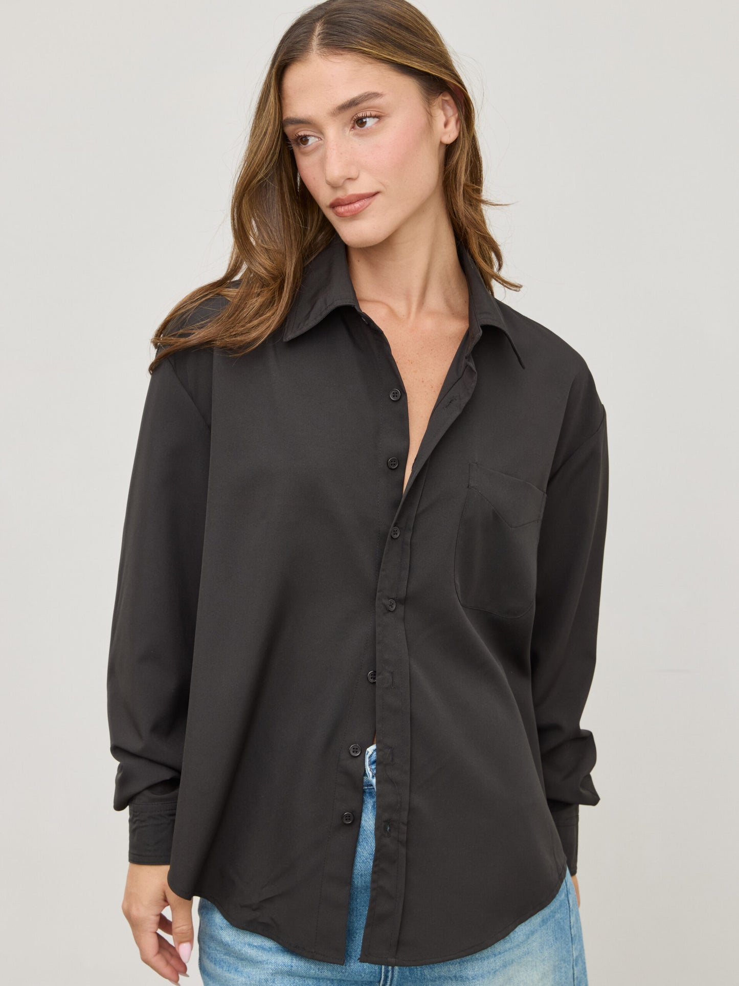 חולצה מכופתרת מקס | שחור