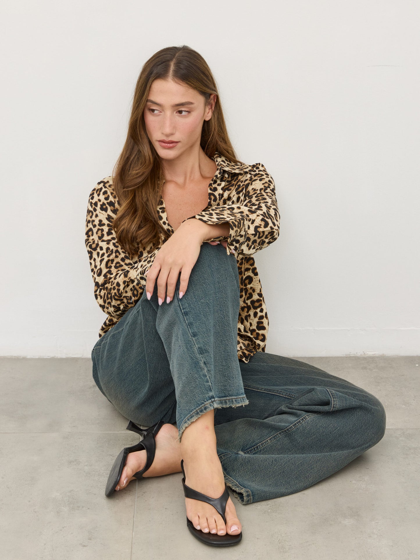 חולצה מכופתרת מנומרת קלאריס | מנומר