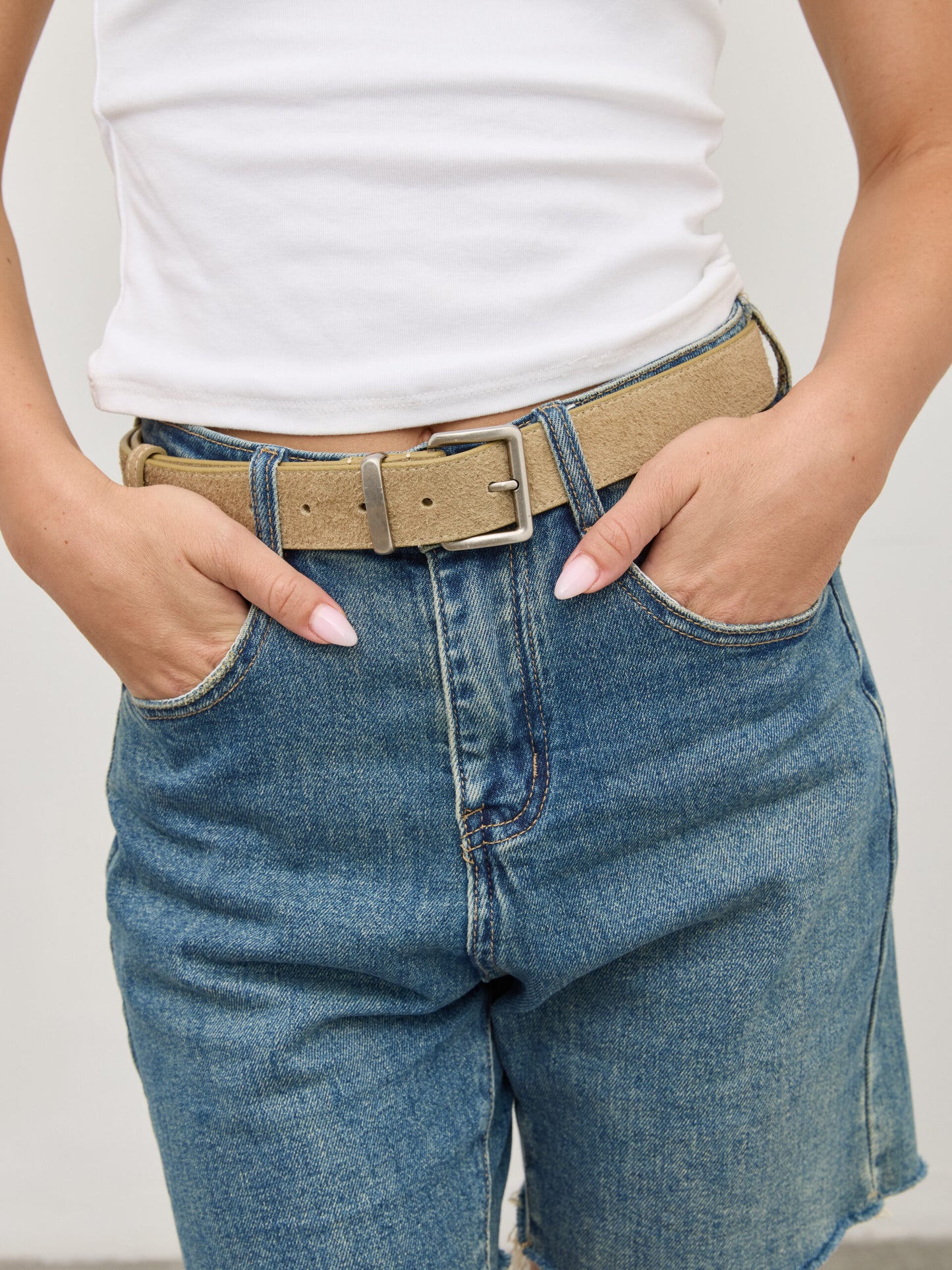 חגורת דמוי זמש רוס | ירוק